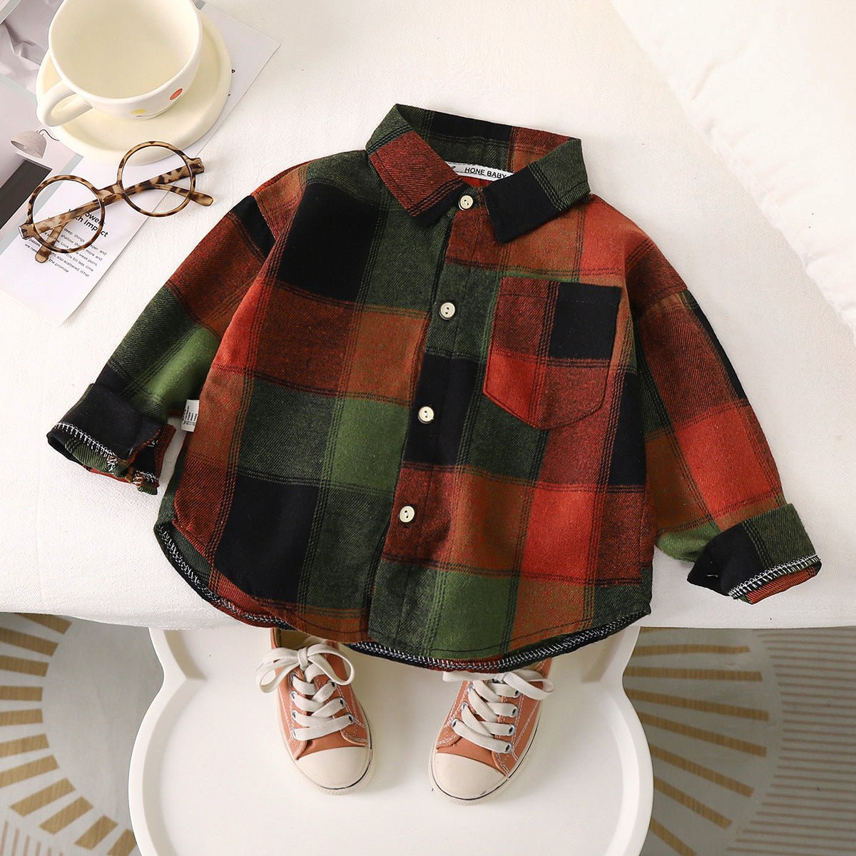 Autumn Toddler Boys Plaid Cotton Shirt - Long Sleeve Loose Fit Top with Turn - Down Collar - Horizon DealsHorizon Deals80Recommended height73/80cmAutumn Toddler Boys Plaid Cotton Shirt - Long Sleeve Loose Fit Top with Turn - Down CollarBlack Green Grid568EBABBBB514D94B377B397876BC440Horizon DealseproloAutumn Toddler Boys Plaid Cotton Shirt - Long Sleeve Loose Fit Top with Turn - Down Collar