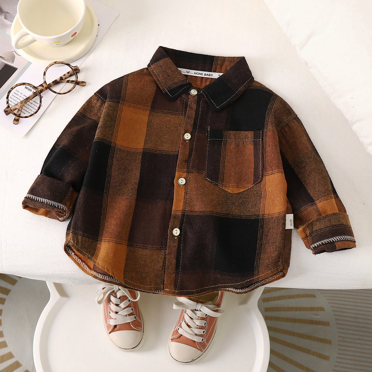 Autumn Toddler Boys Plaid Cotton Shirt - Long Sleeve Loose Fit Top with Turn - Down Collar - Horizon DealsHorizon Deals80Recommended height73/80cmAutumn Toddler Boys Plaid Cotton Shirt - Long Sleeve Loose Fit Top with Turn - Down CollarBlack Yellow GridF0C247DF3B164E57B3E84BEAD2982515Horizon DealseproloAutumn Toddler Boys Plaid Cotton Shirt - Long Sleeve Loose Fit Top with Turn - Down Collar