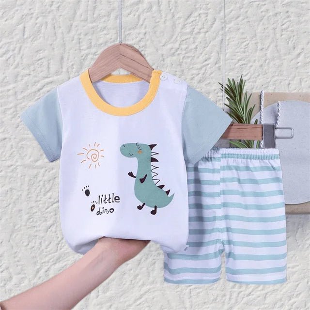 Kids Summer 2 - Piece Cotton Set - Cartoon Dinosaur T-Shirt & Shorts - Horizon DealsHorizon Deals6MKids Summer 2 - Piece Cotton Set - Cartoon Dinosaur T-Shirt & ShortsWHITE0E2AC5A610ED45C6B5F010813147F263Horizon DealseproloKids Summer 2 - Piece Cotton Set - Cartoon Dinosaur T-Shirt & Shorts