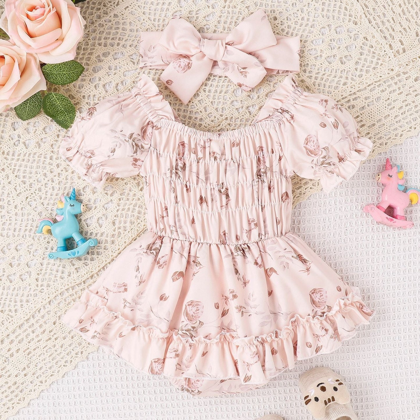 Two - Tone Floral Hem Baby & Toddler Jumpsuit - Horizon DealsHorizon Deals6 - 12MTwo - Tone Floral Hem Baby & Toddler JumpsuitApricot36E53F0B086F433DA9C68591C43ACC1DHorizon DealseproloTwo - Tone Floral Hem Baby & Toddler Jumpsuit