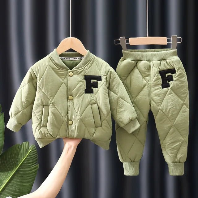 Winter Boys Clothing Set - Alphabet Coat & Pants 2 - Piece Outfit for 1–5 Years - Horizon DealsHorizon Deals9M - 12MWinter Boys Clothing Set - Alphabet Coat & Pants 2 - Piece Outfit for 1–5 YearsGreen With the letter F15538A9FF47048B882BF579E9BABFE43Horizon DealseproloWinter Boys Clothing Set - Alphabet Coat & Pants 2 - Piece Outfit for 1–5 Years