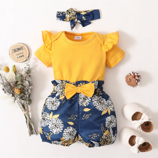3PCS Baby Girl Summer Outfit - Ruffle Sleeve Bodysuit, Floral Shorts & Headband Set (0–18M) - Horizon DealsHorizon Deals0 - 3M3PCS Baby Girl Summer Outfit - Ruffle Sleeve Bodysuit, Floral Shorts & Headband Set (0–18M)yellow7EB3BD07D8564132A5735C069B1A31ABHorizon Dealseprolo3PCS Baby Girl Summer Outfit - Ruffle Sleeve Bodysuit, Floral Shorts & Headband Set (0–18M)