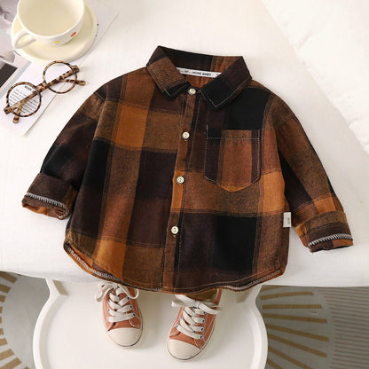 Autumn Toddler Boys Plaid Cotton Shirt - Long Sleeve Loose Fit Top with Turn - Down Collar - Horizon DealsHorizon Deals80Recommended height73/80cmAutumn Toddler Boys Plaid Cotton Shirt - Long Sleeve Loose Fit Top with Turn - Down CollarBlack Yellow GridF0C247DF3B164E57B3E84BEAD2982515Horizon DealseproloAutumn Toddler Boys Plaid Cotton Shirt - Long Sleeve Loose Fit Top with Turn - Down Collar