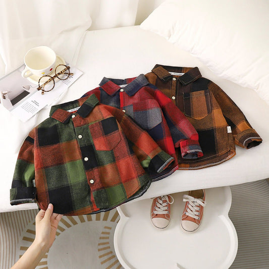 Autumn Toddler Boys Plaid Cotton Shirt - Long Sleeve Loose Fit Top with Turn - Down Collar - Horizon DealsHorizon Deals80Recommended height73/80cmAutumn Toddler Boys Plaid Cotton Shirt - Long Sleeve Loose Fit Top with Turn - Down CollarBlack Green Grid568EBABBBB514D94B377B397876BC440Horizon DealseproloAutumn Toddler Boys Plaid Cotton Shirt - Long Sleeve Loose Fit Top with Turn - Down Collar