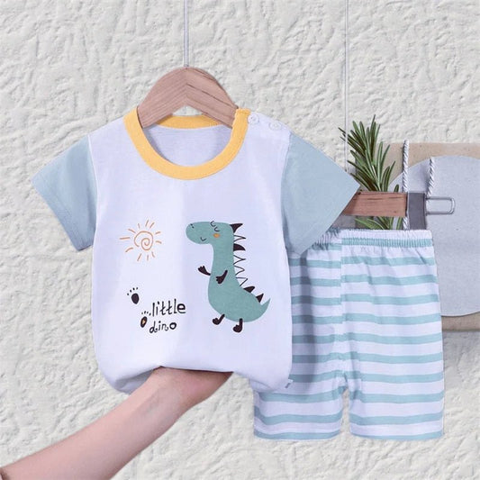 Kids Summer 2 - Piece Cotton Set - Cartoon Dinosaur T-Shirt & Shorts - Horizon DealsHorizon Deals6MKids Summer 2 - Piece Cotton Set - Cartoon Dinosaur T-Shirt & ShortsWHITE0E2AC5A610ED45C6B5F010813147F263Horizon DealseproloKids Summer 2 - Piece Cotton Set - Cartoon Dinosaur T-Shirt & Shorts